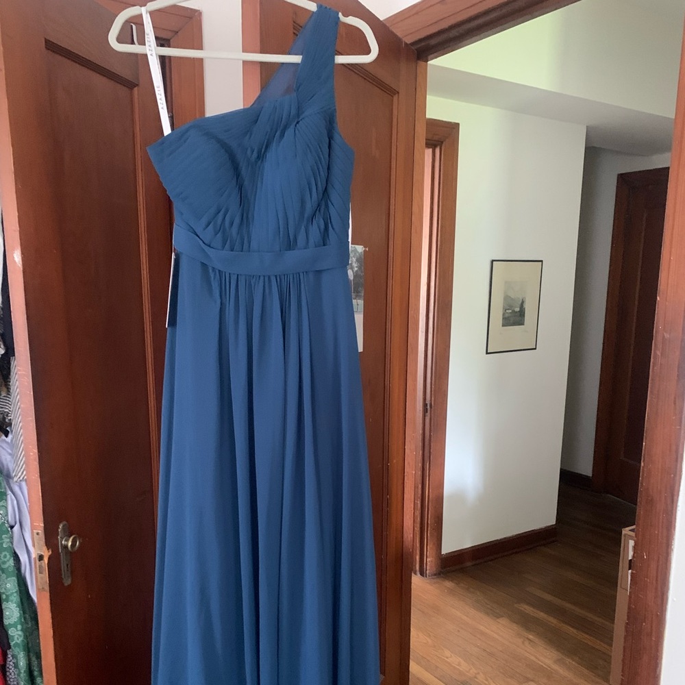 Never worn Azazie Hermoine bridesmaid one shoulder dress